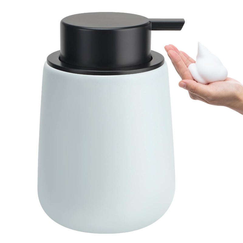 TOOZFO Soap Foaming Dispenser Ceramic with Easy-to-Press Pump Hand Foam Dispenser for Shampoo Bathroom Kitchen 12 oz - Image 1